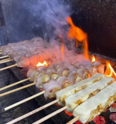 Churrasco com Queijo Coalho